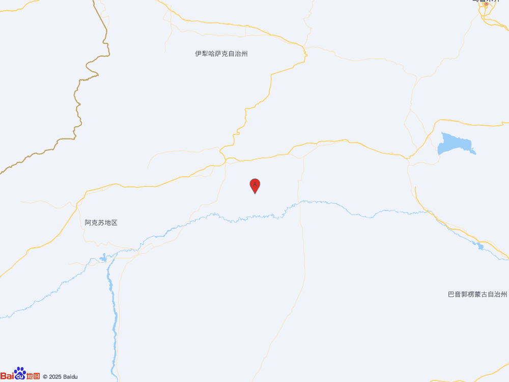 新疆阿克苏地区库车市（北纬41.34度，东经83.44度）发生3.9级地震