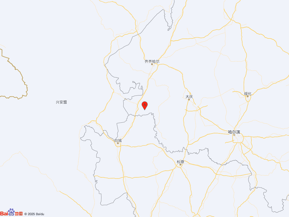 黑龙江齐齐哈尔市泰来县（北纬46.40度，东经123.69度）发生3.2级地震