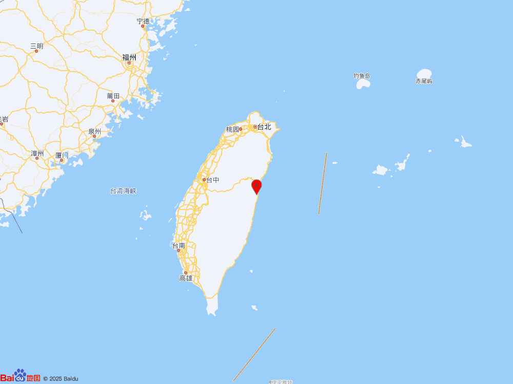台湾花莲县（北纬23.97度，东经121.59度）发生4.5级地震